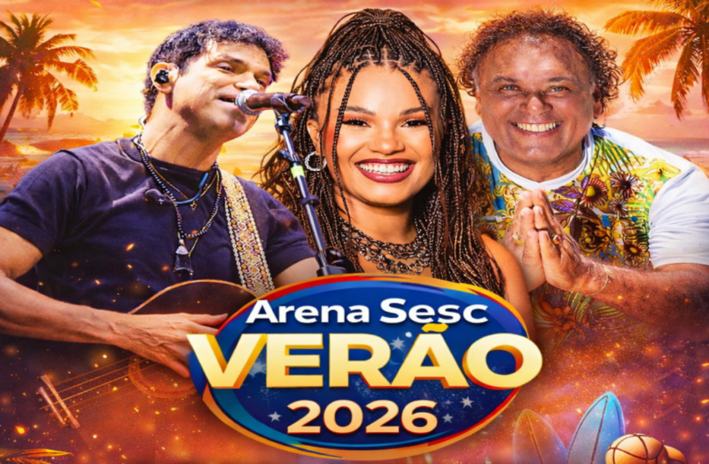 Jorge Vercillo, Thais Macedo e Paulinho Mocidade são as atrações musicais deste fim de semana na Arena Sesc Verão 2026 no Camping de Rio das Ostras